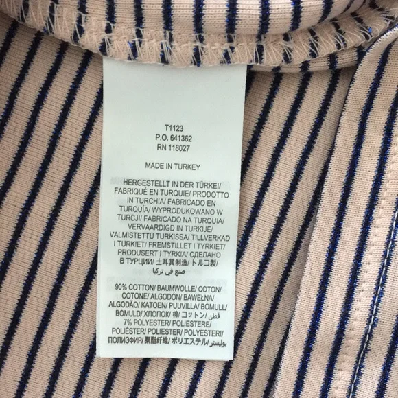 NWT Boden sparkle stripe square neck cotton stretch top M 8-10 - Picture 5 of 8